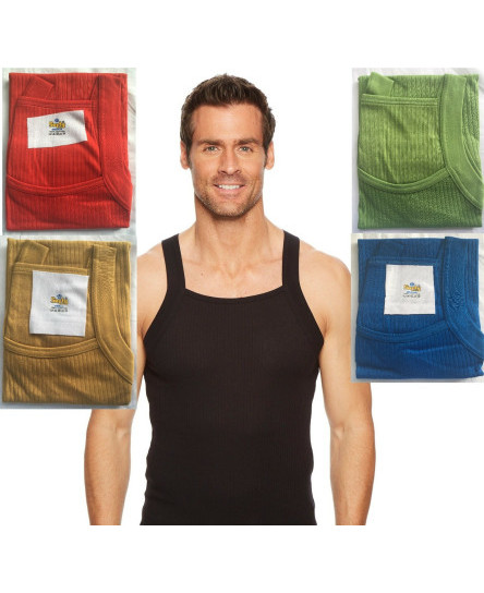 Mens Vest Designer Cut Organic cotton Rib Vests RIB GYM TANK TOP SLEEVELESS
